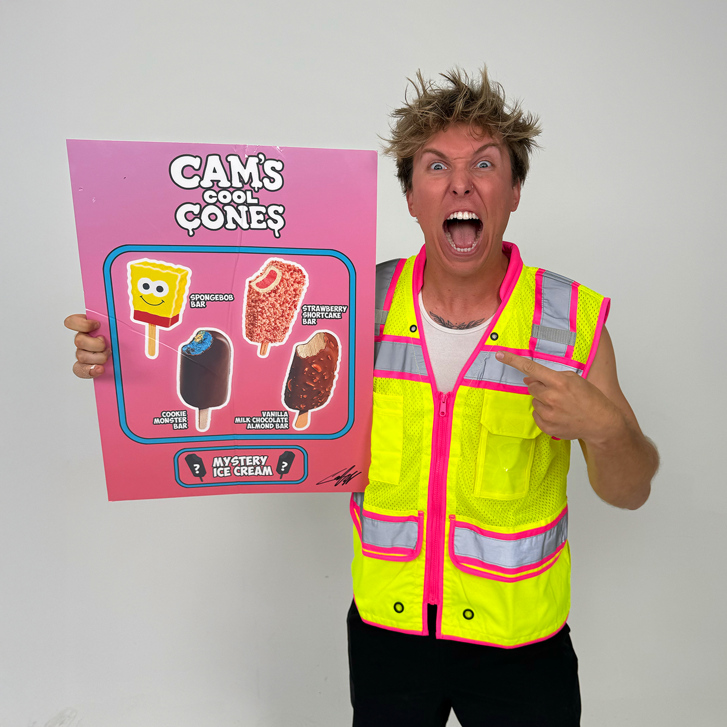 Signed "Cam's cool Cones" Poster ( FROM VIDEO )